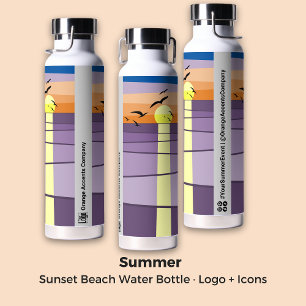 Bouteille D'eau Conception personnalisée du coucher de soleil ・ Év