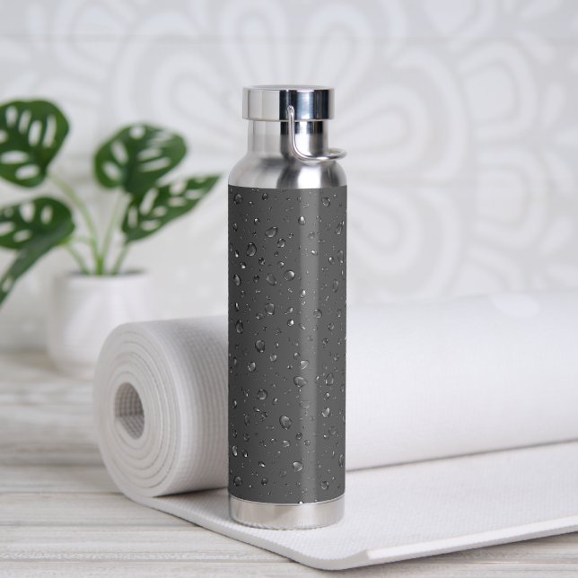 Bouteille D'eau Conception Raindrop sur Grey (Yoga)