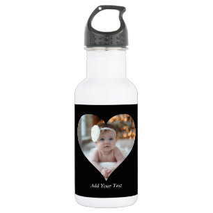 Bouteille D'eau Concevez votre propre photo en forme de coeur uniq