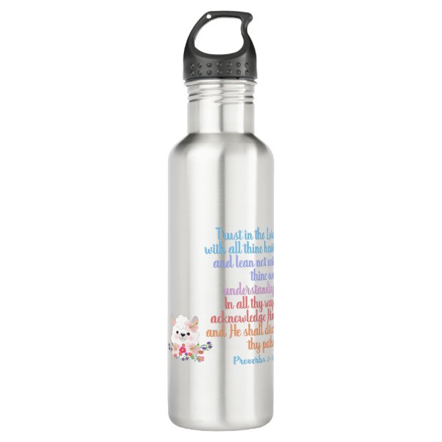 Bouteille D'eau Confiance dans la Bible Verse du Seigneur (Devant)