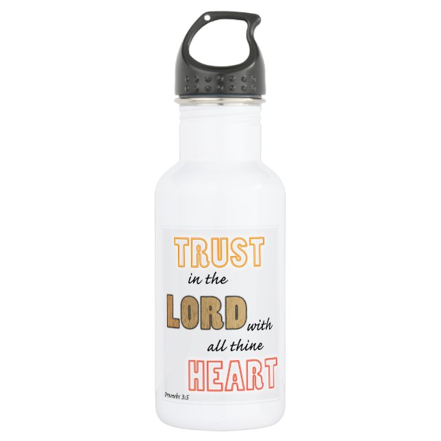 Bouteille D'eau confiance dans l'Écriture du Seigneur proverbes (Devant)