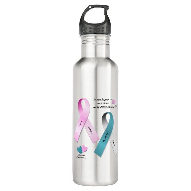 Bouteille D'eau Conscience de Cancer (Devant)