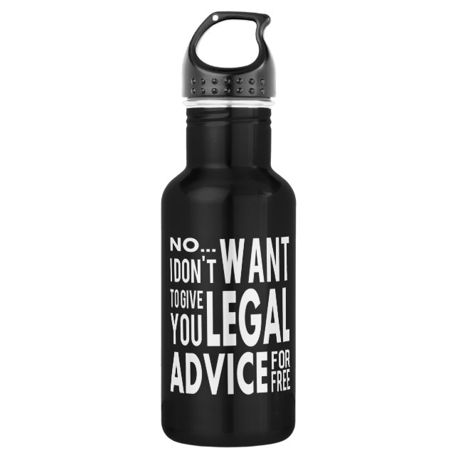 Bouteille D'eau Conseil juridique gratuit - Citation d'avocat amus (Devant)