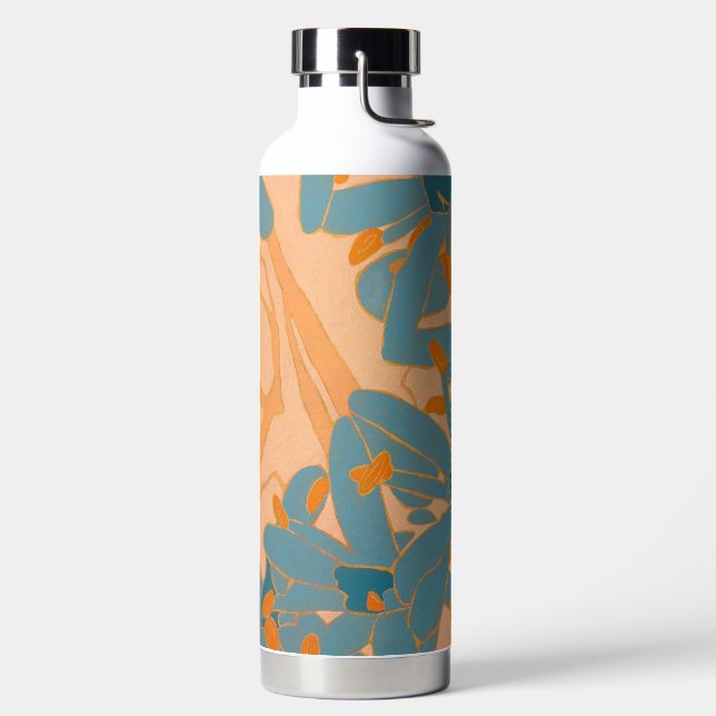 Bouteille D'eau Contemporary Leaf Design in Peach  (Droite)