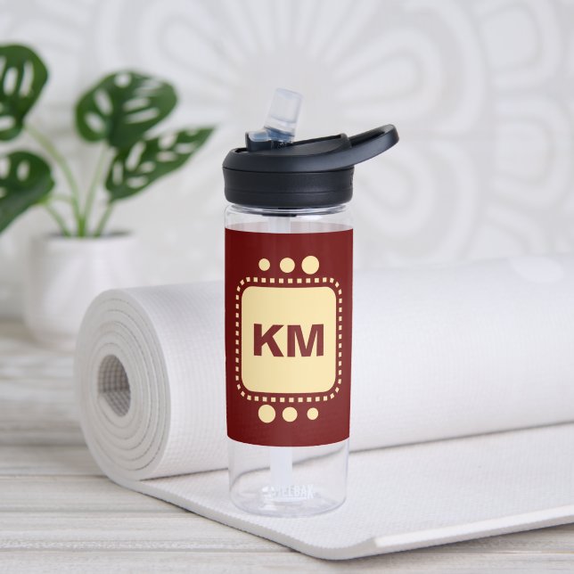 Bouteille D'eau Continuer à sourire ajouter des initiales jaune bo (Yoga)