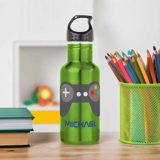 Bouteille D'eau Contrôleur de jeu vidéo vert amusant Personnalisé (Créateur téléchargé)