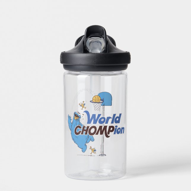 Bouteille D'eau Cookie Monster | Tirer sur des cerceaux de basket- (Avant)