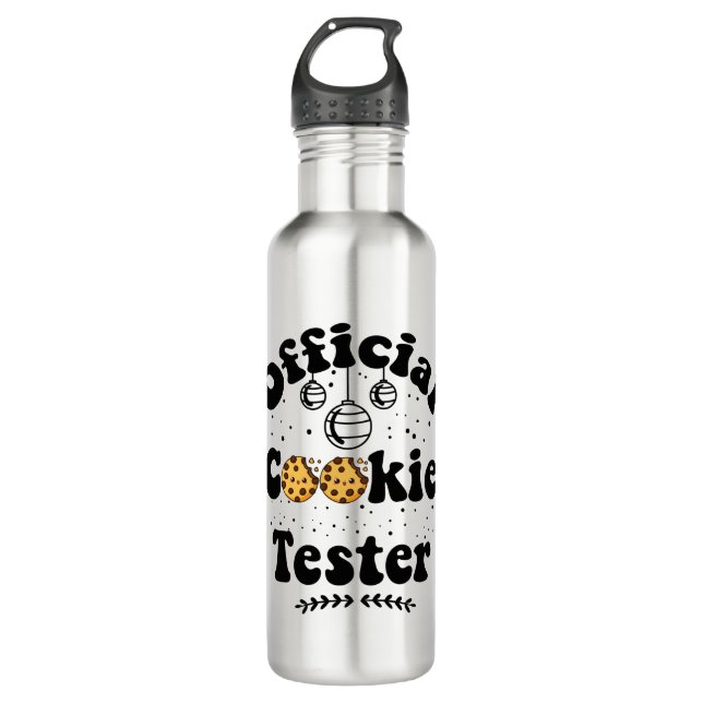 Bouteille D'eau Cookie Tester officiel Amateurs de Cookie Noël (Devant)