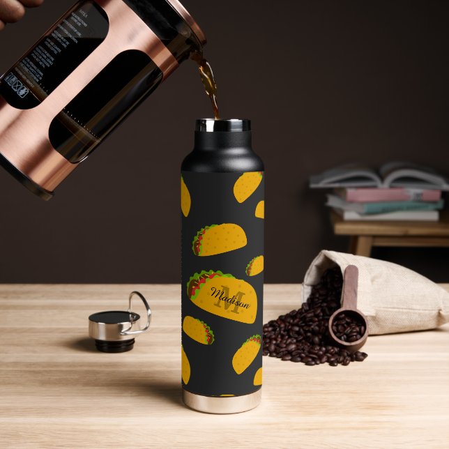 Bouteille D'eau Cool et amusant yummy taco motif Monogramme (Gym)