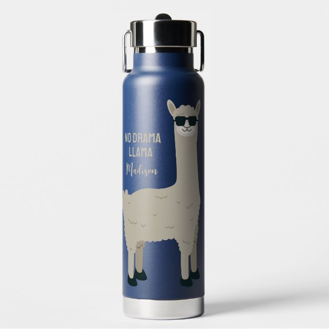 Bouteille D'eau Cool Llama texte personnalisé (Salle de sport)