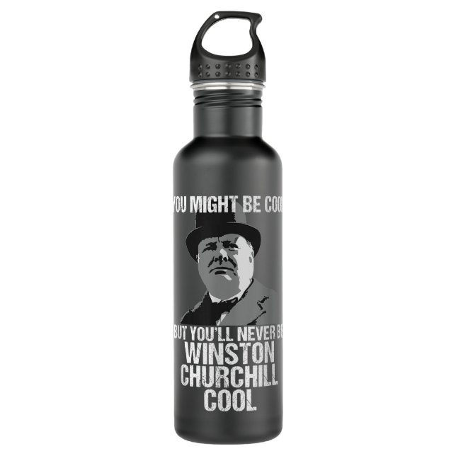 Bouteille D'eau Cool Sir Winston Churchill Drôle Histoire britanni (Devant)