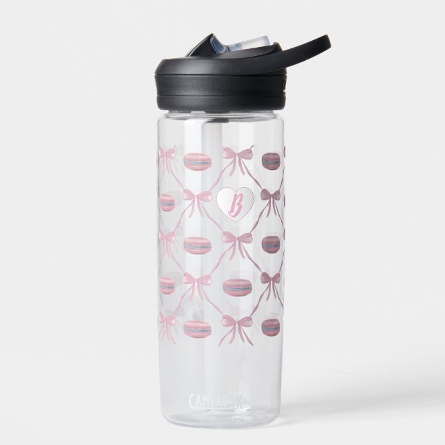 Bouteille D'eau Coquette première fille rose personnalisée Bow & M (Gauche)