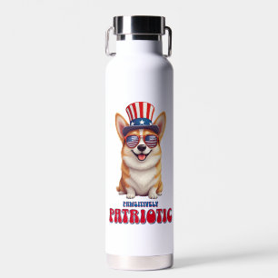 Bouteille D'eau Corgi patriotique - patriotique