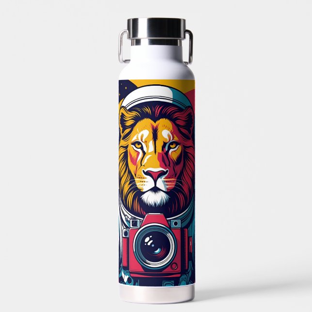 Bouteille D'eau Cosmic Lion Astronaut Mug | Bold Space Art Coffee  (Avant)