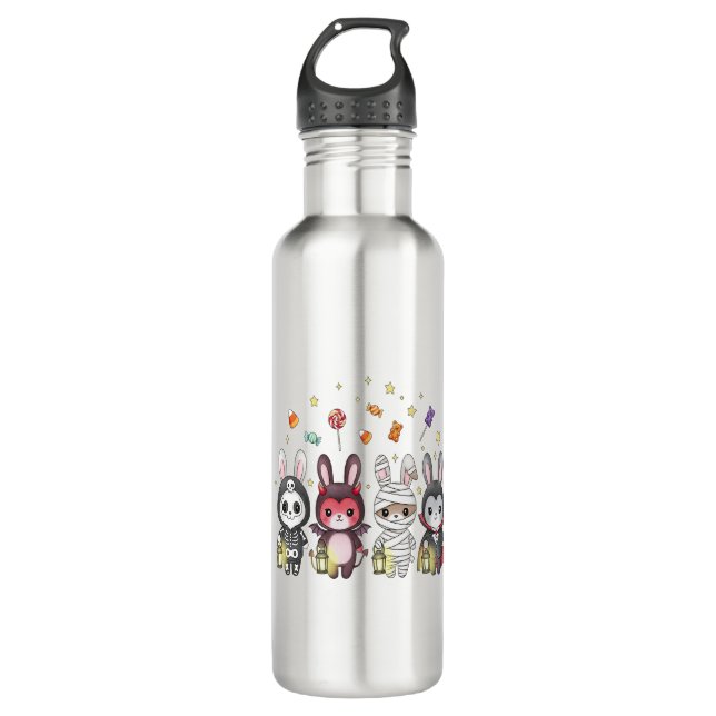 Bouteille D'eau Costume de lapin mignon Halloween (Devant)