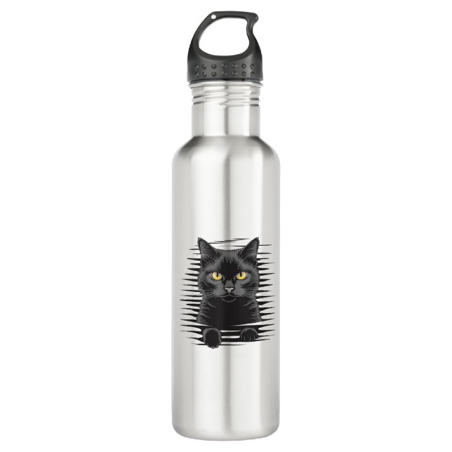 Bouteille D'eau Costume d'Halloween Chat Noir Chat Kitty Éffrayant (Devant)