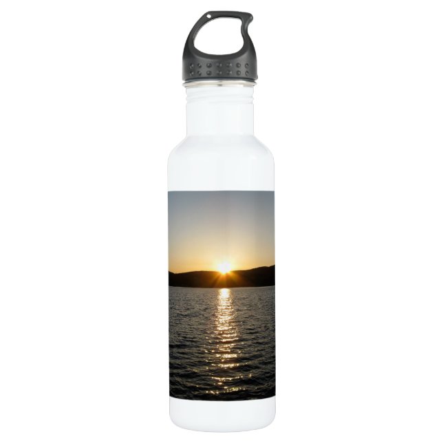 Bouteille D'eau Coucher de soleil sur l'eau serène (Devant)