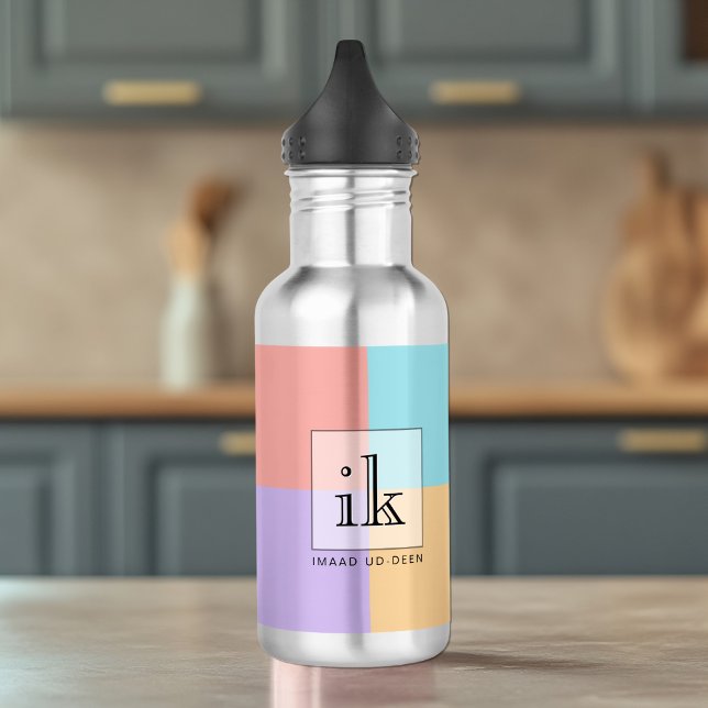 Bouteille d'eau couleur personnalisée | Ligne de v (Créateur téléchargé)