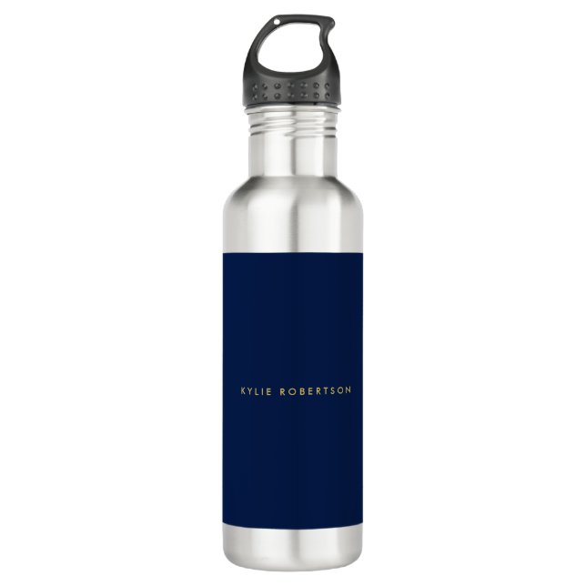Bouteille D'eau Couleurs d'or bleu professionnel tendance moderne  (Devant)