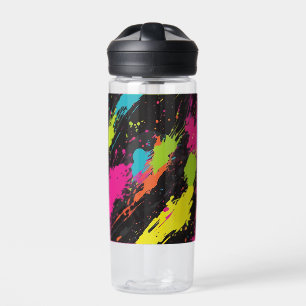 Bouteille D'eau Couleurs néon Retro Paint Splatter