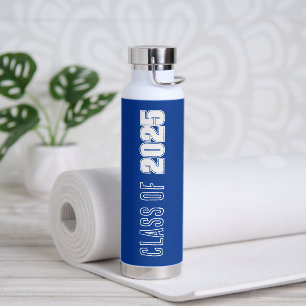 Bouteille D'eau Couleurs Scolaires Bleu Royal et Blanc Année de Pr