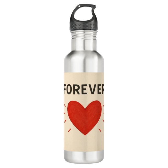 Bouteille D'eau Coupe de l'amour pour toujours (Devant)