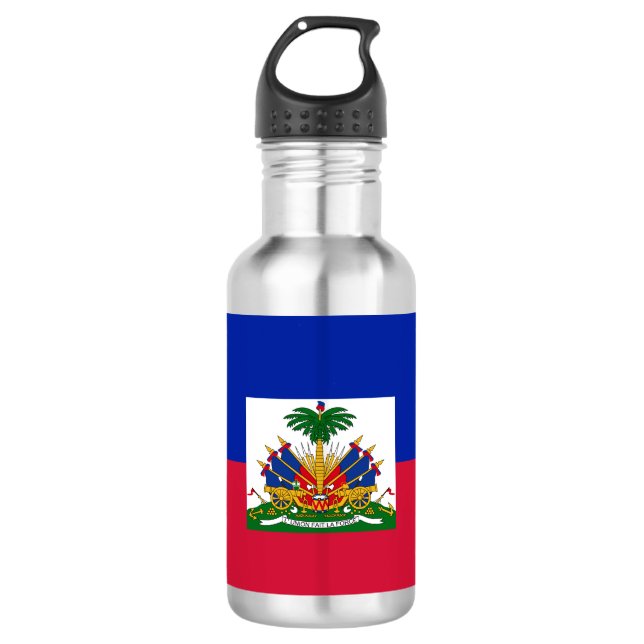 Bouteille D'eau Coupe de papier drapeau haïtien (Devant)