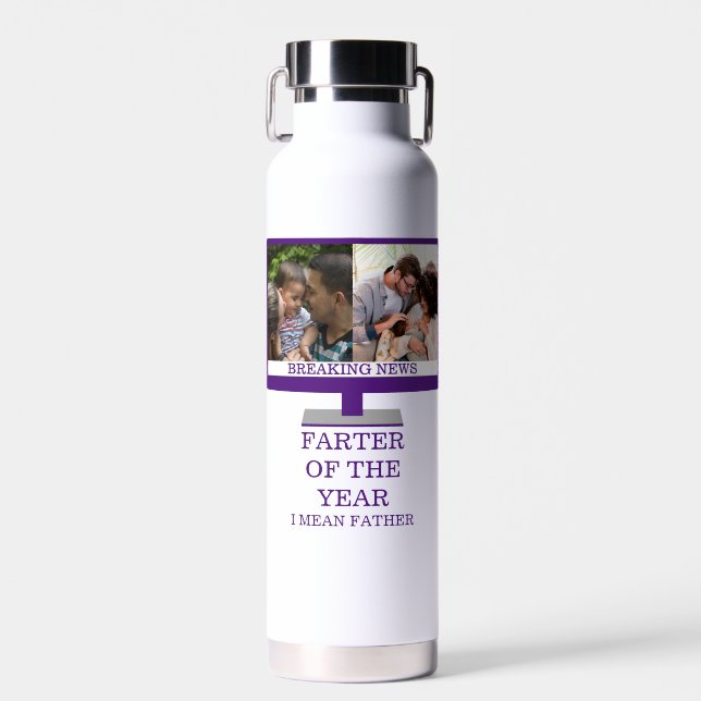 Bouteille D'eau Coutume TV plus loin de l'année drôle papa 2 photo (Avant)