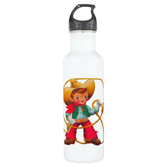 Bouteille D'eau Cowboy Retro Boy Child Cute Western (Devant)