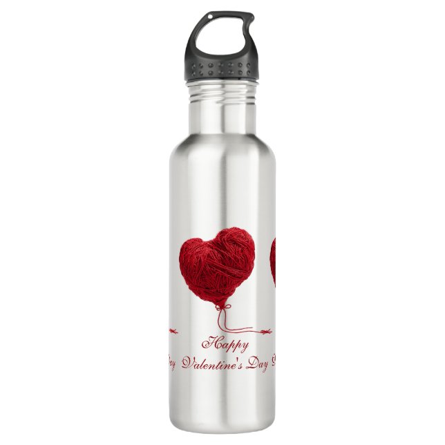 Bouteille D'eau Cozy Yarn Heart for Valentines (Devant)