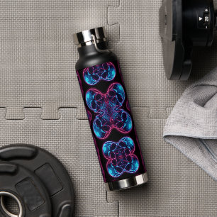Bouteille D'eau Crâne Cyberpunk Néon Synthwave Lueur Gamer Goth