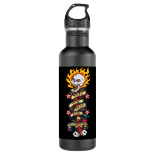 Bouteille D'eau Crâne flamboyant Ressentez la peur