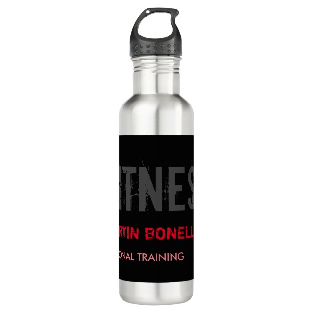 Bouteille D'eau Créative Retro Black Grey Dynamic Personal Trainer (Devant)
