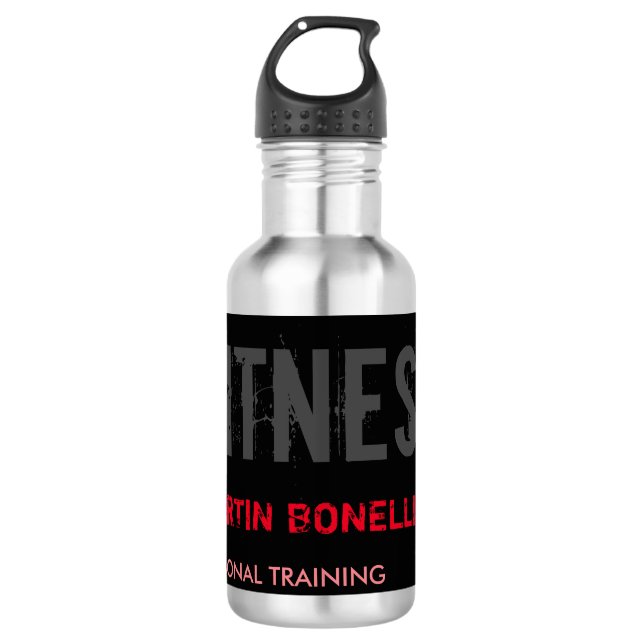 Bouteille D'eau Créative Retro Black Grey Dynamic Personal Trainer (Devant)