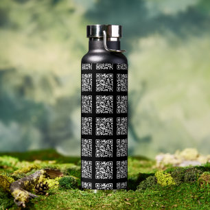 Bouteille D'eau Créer un motif de code QR en mosaïque Couleur mo