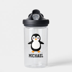 Bouteille D'eau Créez votre propre nom de pingouin mignon