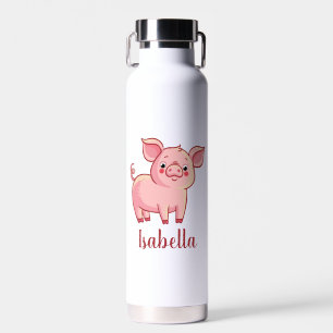 Bouteille D'eau Créez votre propre nom de porc mignon