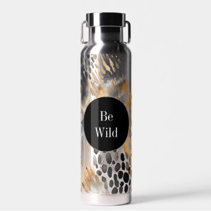 Bouteille D'eau Crème noire sauvage léopard animal