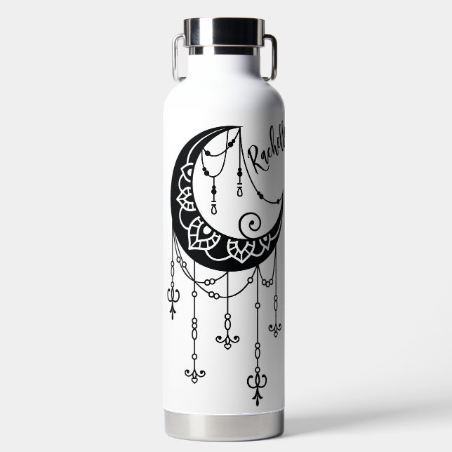 Bouteille D'eau Cresent Moon Bohème Personnalisé (Avant)
