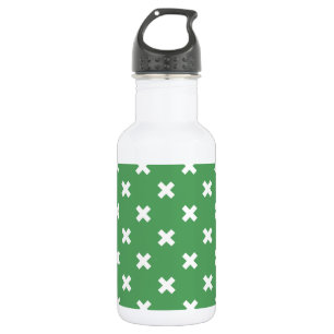 Bouteille D'eau Croix blanche sur le vert