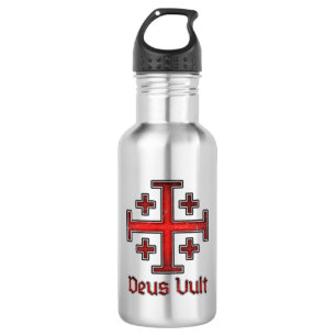 Bouteille D'eau Croix chrétienne de Templier de Jérusalem Chevalie