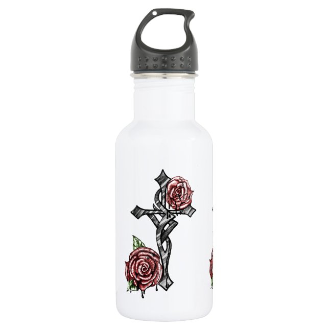 Bouteille D'eau Croix du sang et des Roses (Devant)