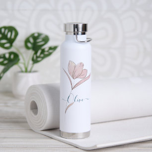 Bouteille D'eau Croquis floral aquarelle personnalisée