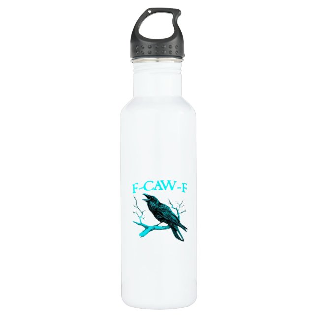 Bouteille D'eau Crow F-Caw-F Funny Bird Retro (Devant)