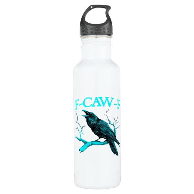 Bouteille D'eau Crow F-Caw-F Funny Bird Retro Design Creative Styl (Devant)