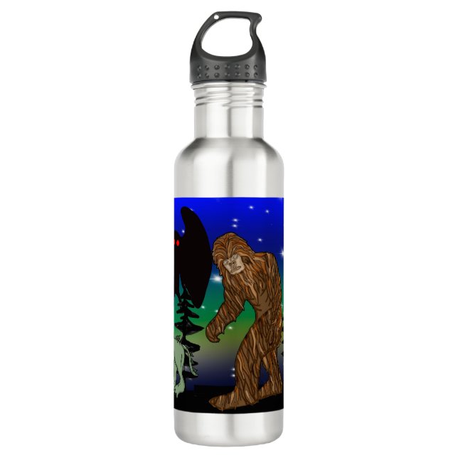 Bouteille D'eau Cryptid, OVNI, Big Foot, Chupacabra, Alien Mothman (Devant)