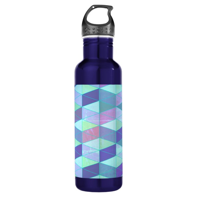 Bouteille D'eau Cubes en triangles Motif géométrique (Devant)