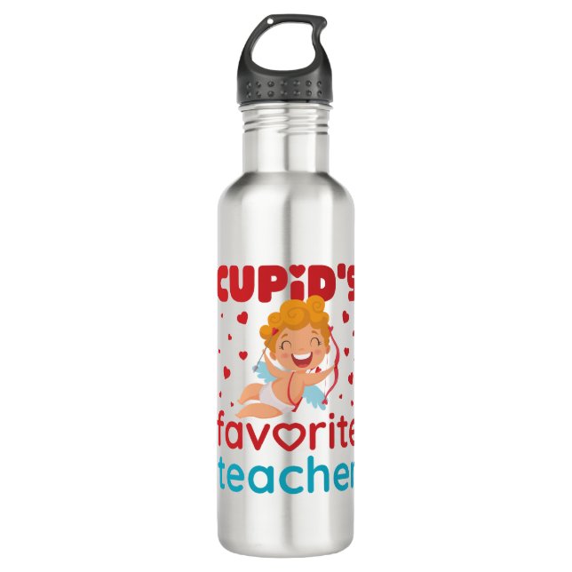 Bouteille D'eau Cupid's Favorite Teacher Cute Valentine's Day (Devant)