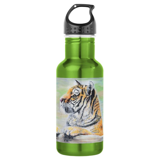Bouteille D'eau Curieux tableau de tigre (Devant)