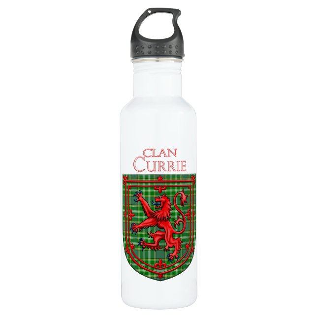 Bouteille D'eau Currie Tartan Scottish Plaid Lion Rampant (Devant)